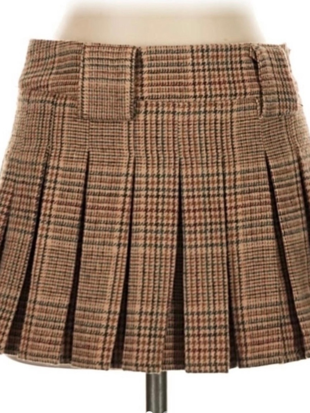 With Jean plaid pleated skirt